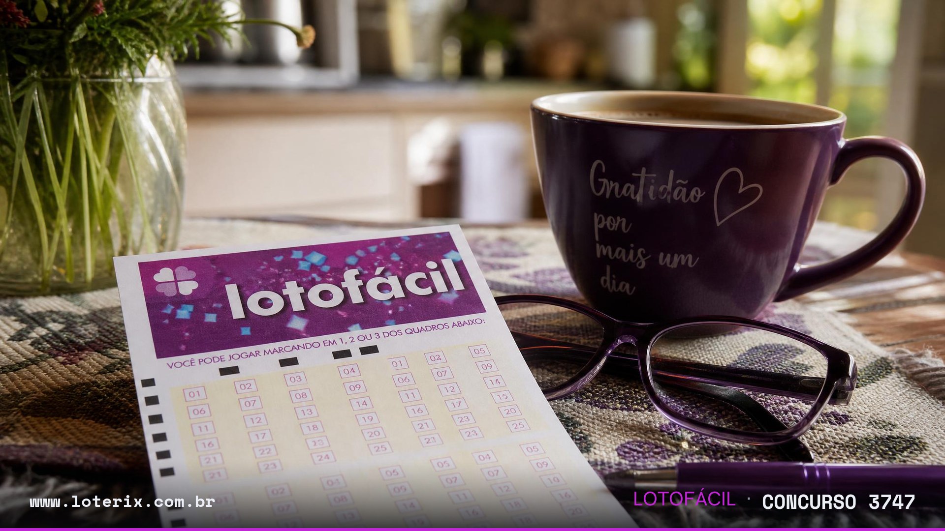 Dezenas sorteadas da Lotofácil 3747: 01, 02, 04, 05, 06, 08, 09, 11, 12, 13, 18, 19, 21, 24, 25