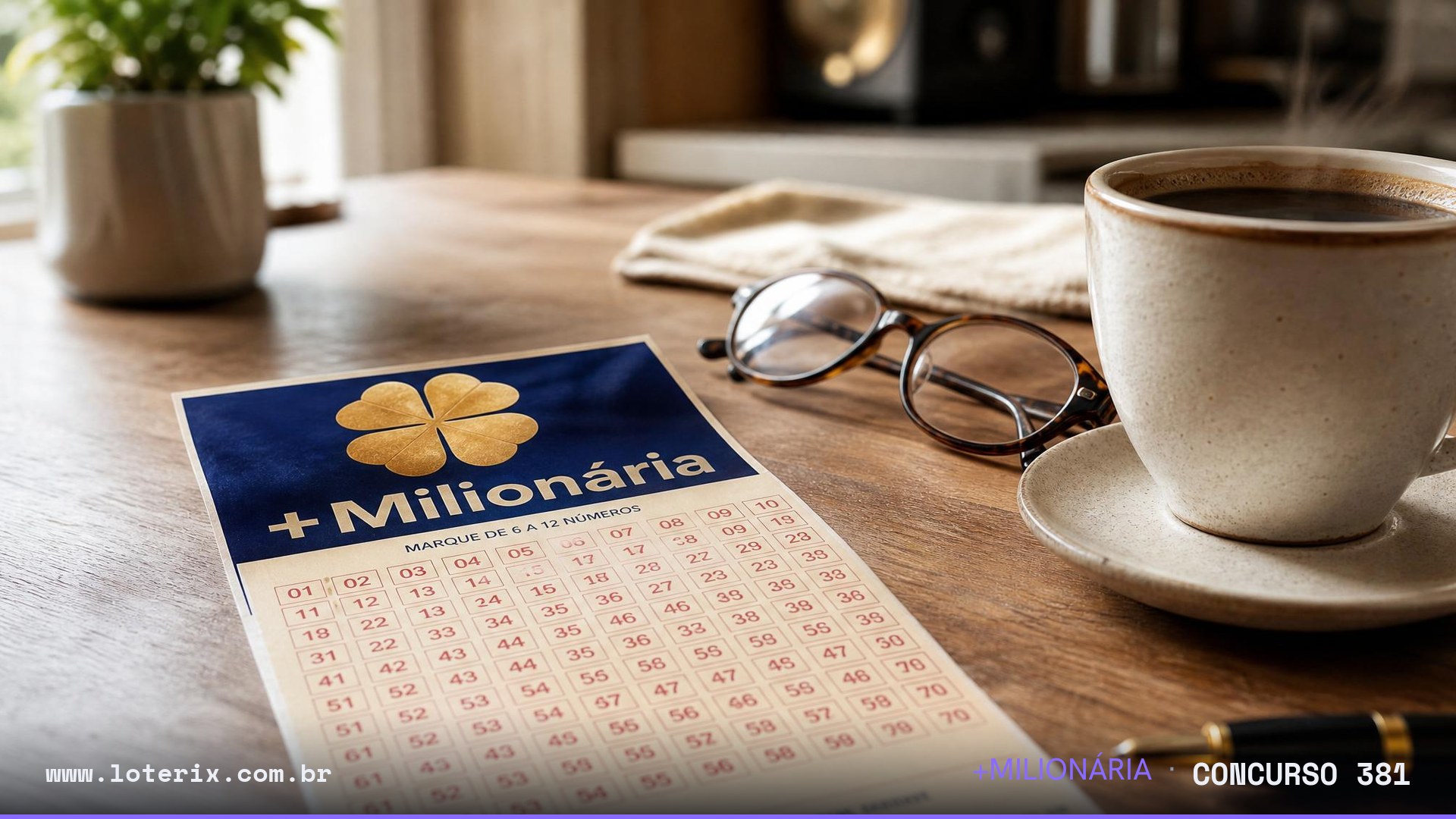Dezenas sorteadas da +Milionária 381: 23, 32, 33, 38, 45, 46