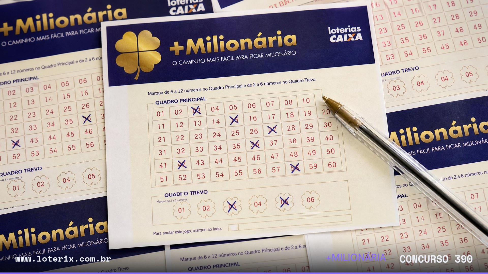 Resultado da +Milionária 390: sorteio 16/09/2026, prêmio estimado R$ 95 mi. Confira as dezenas ao vivo no Loterix.
