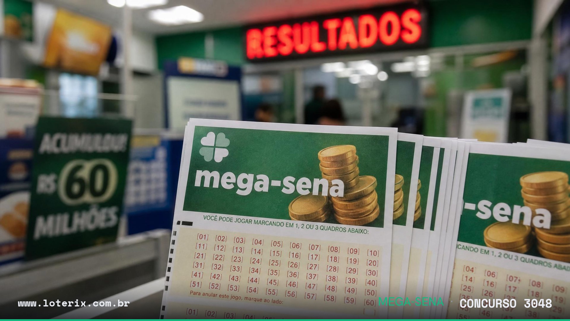 Dezenas sorteadas da Mega-Sena 3048: 02, 06, 27, 39, 44, 50