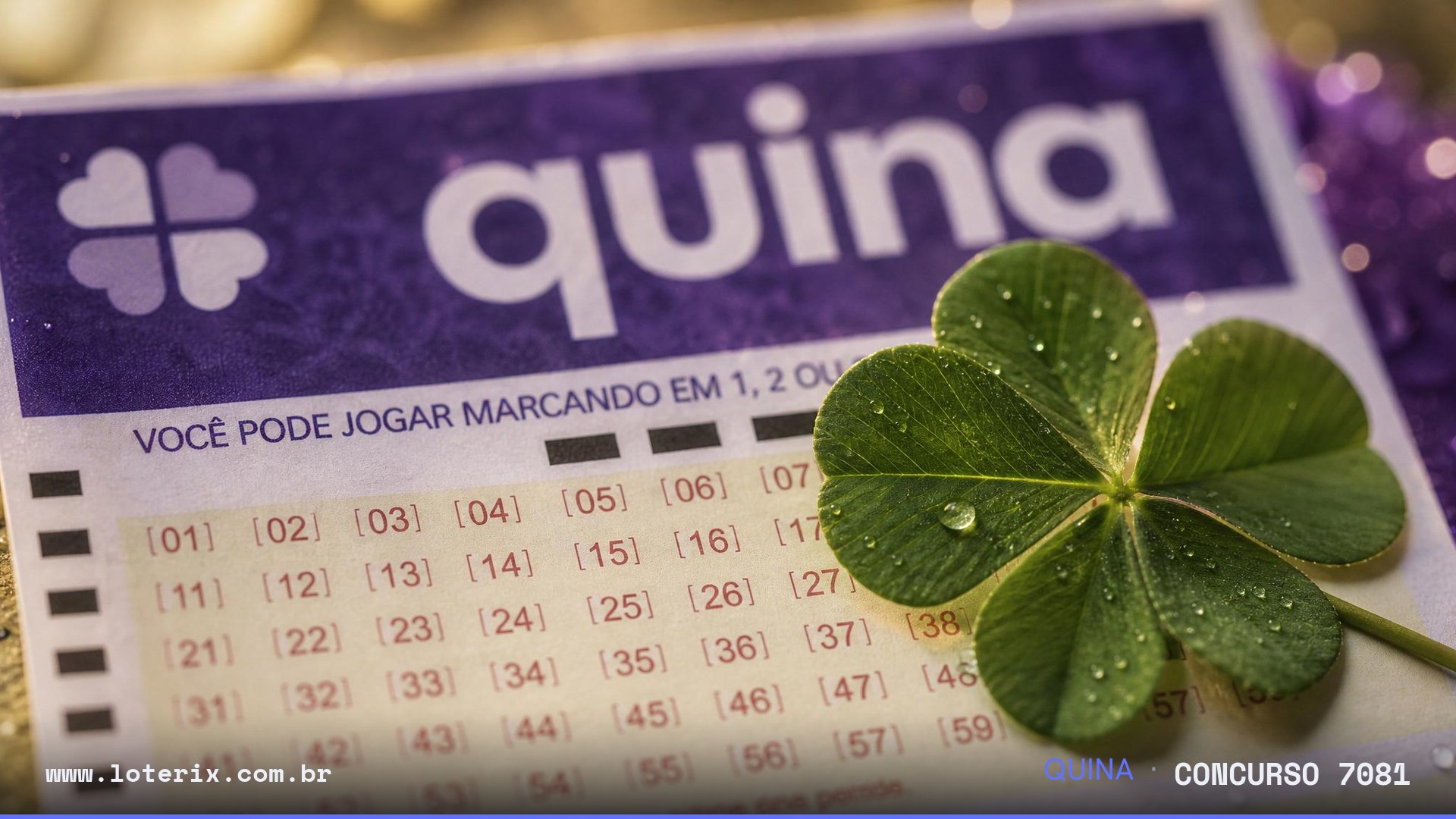 Dezenas sorteadas da Quina 7081: 14, 22, 28, 40, 45